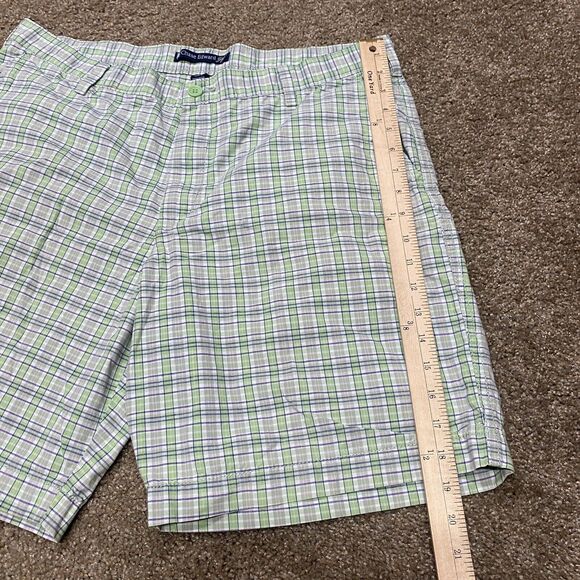 Chase Edward Plaid Golf Shorts Men's Sz 36 Lime Green Performance Golf Preppy - Picture 6 of 9